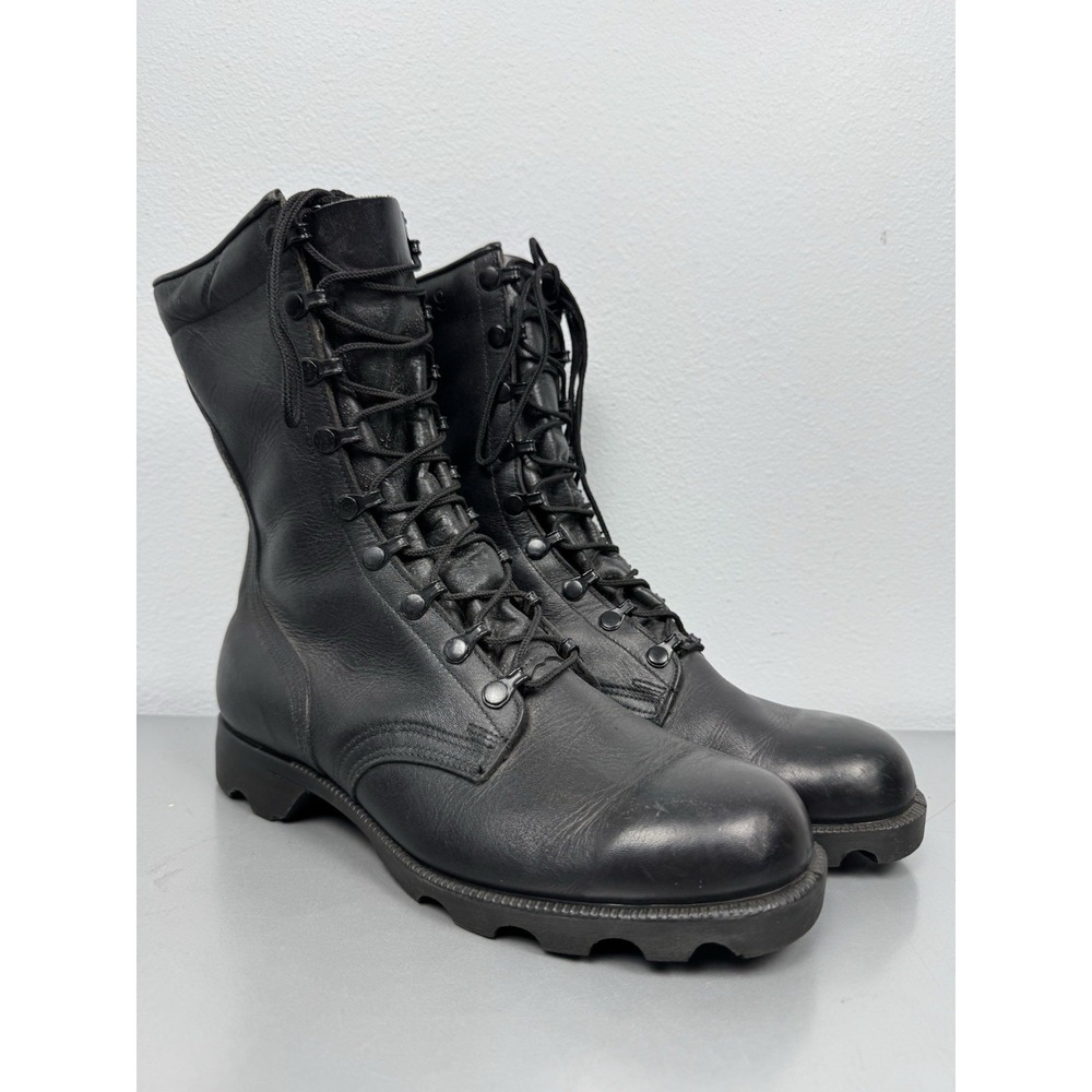 Vintage 80s RO Search Combat Boots Mens 8 W Black Leather Gorp Military Jungle